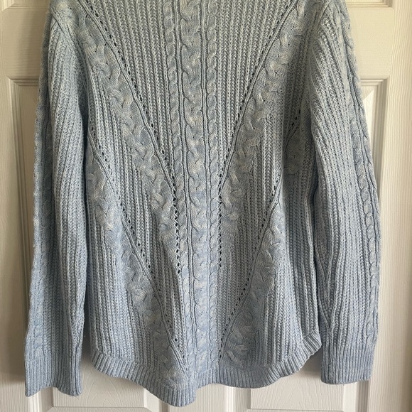 SO Perfect Women's Soft Blue Cable Knit Sweater - Picture 5 of 9